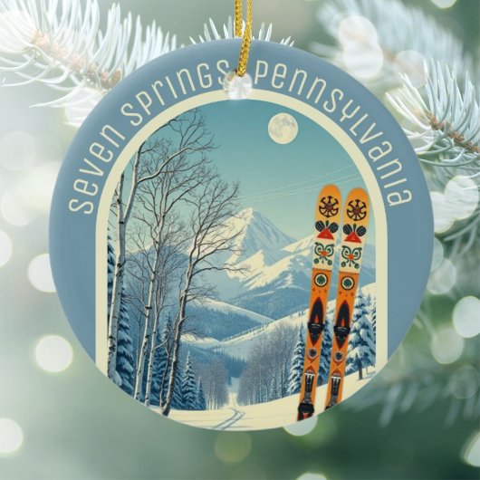 Seven Springs Pennsylvania ski souvenir Keramik Ornament