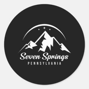 Seven Springs Pennsylvania Skigebiet Snowb Runder Aufkleber
