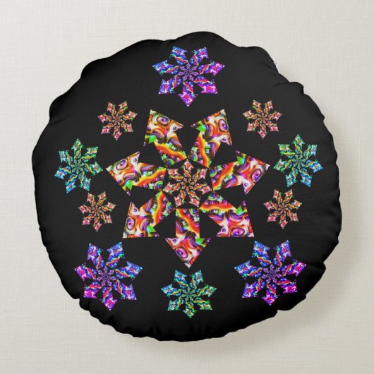 Seven Star Mantis Rundes Kissen (Rückseite)