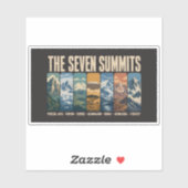 Seven Summits Mountain Landmarks Illustration Aufkleber (Blatt)