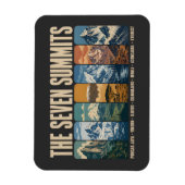Seven Summits Mountain Landmarks Illustration Magnet (Vertikal)