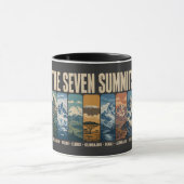 Seven Summits Mountain Landmarks Illustration Tasse (Zentrum)