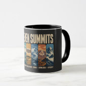 Seven Summits Mountain Landmarks Illustration Tasse (VorderseiteRechts)