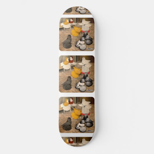Seven Trumpeter Tauben Skateboard (Vorderseite)