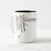 Seven vs Four Tree Art Zweifarbige Tasse (Vorderseite Links)