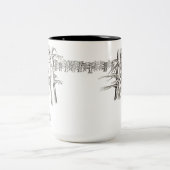 Seven vs Four Tree Art Zweifarbige Tasse (Mittel)