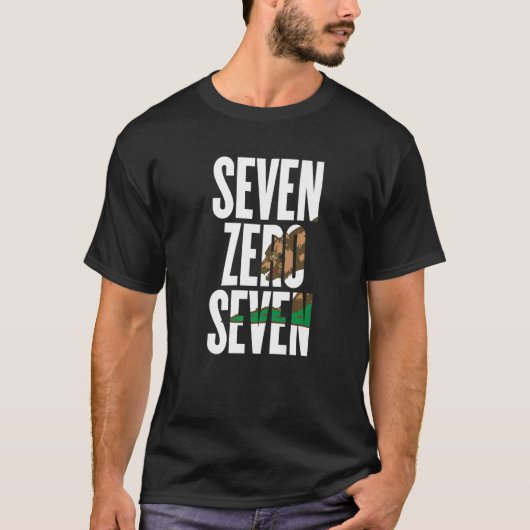 Seven Zero Seven 707 Area Code California Napa Val T-Shirt (Vorderseite)