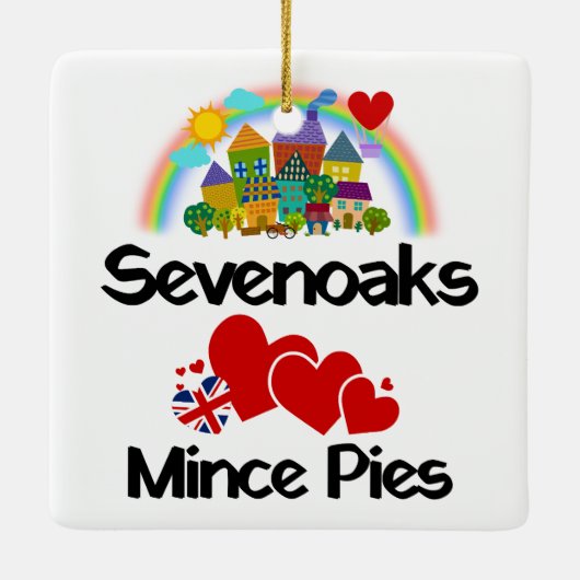 Sevenoaks, Kent UK Lieben Mincepies Keramikornament (Rückseite)