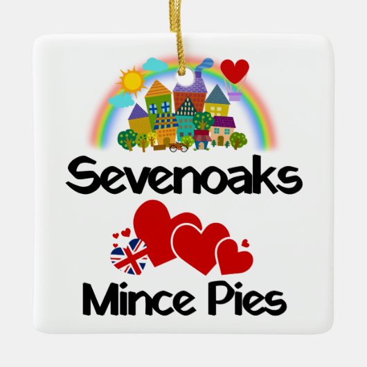 Sevenoaks, Kent UK Lieben Mincepies Keramikornament (Vorderseite)