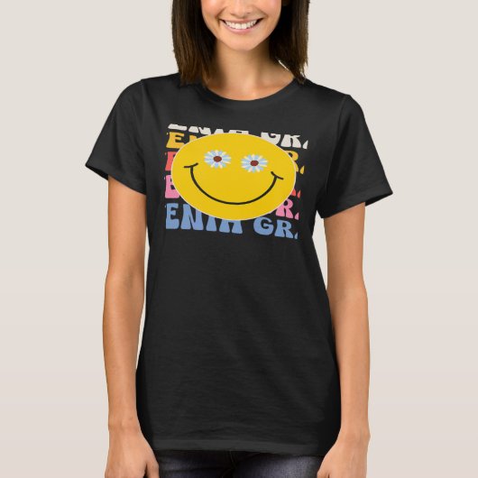 Seventh Grade Smile Groovy Back To School 7th Grad T-Shirt (Vorderseite)