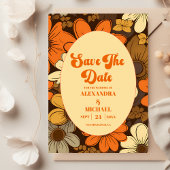 Seventies Retro Floral Wedding Save The Date