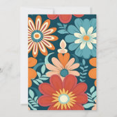 Seventies Retro Floral Wedding Save The Date (Rückseite)