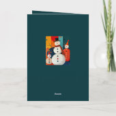 Seventies Style Snowmen Retro Modern Christmas Karte (Rückseite)