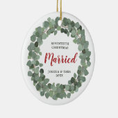Seventieth Christmas Verheirateter Personalisierte Keramik Ornament (Rechts)