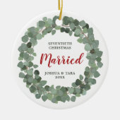 Seventieth Christmas Verheirateter Personalisierte Keramik Ornament (Vorne)