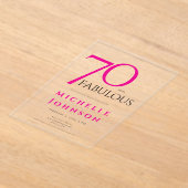 Seventy and Fabulous Minimal Pink 70th Birthday Acryleinladungen (Ablage )