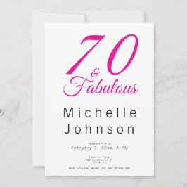 Seventy and Fabulous Minimal Pink 70th Birthday Einladung