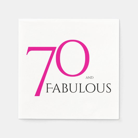 Seventy and Fabulous Minimal Pink 70th Birthday Serviette (Vorderseite)