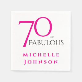 Seventy and Fabulous Minimal Pink 70th Birthday Serviette