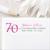Seventy Fabulous Pink 70th Birthday Return Address (Insitu)