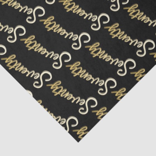 Seventy gold on black birthday or annversary seidenpapier (Ausschnitt)