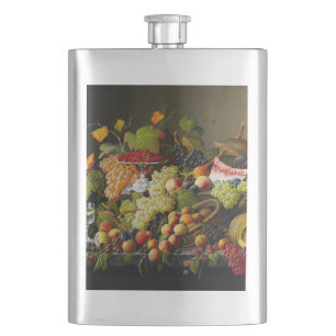 Severin Roese Still Life mit farbenfrohen Traubenf Flachmann