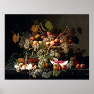 Severin Roesen Still Life mit Frucht Poster