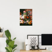 Severin Roesen - Stillleben von Blume und Obst Poster (Heimbüro)