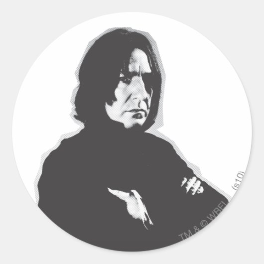 Severus Snape Arme kreuzten B-W Runder Aufkleber (Vorderseite)