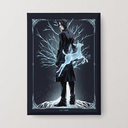 Severus Snapes Hirschkuh-Patronus Button (Vorderseite)