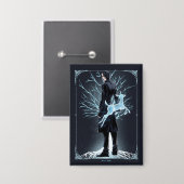 Severus Snapes Hirschkuh-Patronus Button (Vorderseite/Rückseite)