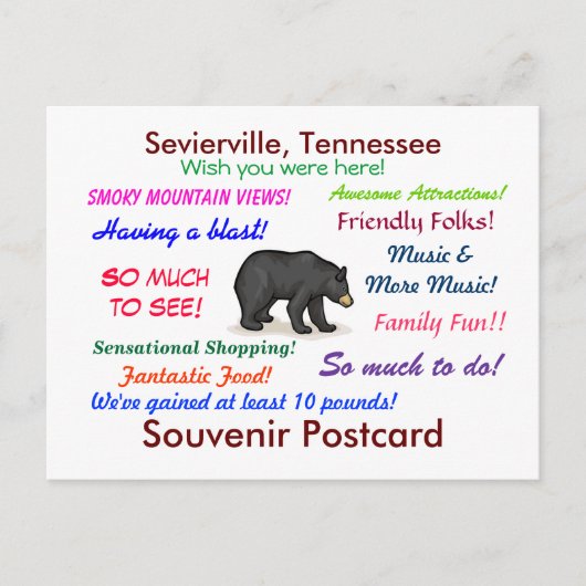 Sevierville, Tennessee Postkarte (Vorderseite)
