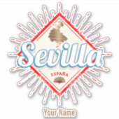 Sevilla Andalusien Spanien Retro Flamenco Vintag Aufkleber (Vorderseite)