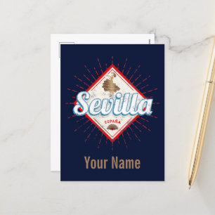 Sevilla Andalusien Spanien Retro Flamenco Vintage Feiertagspostkarte