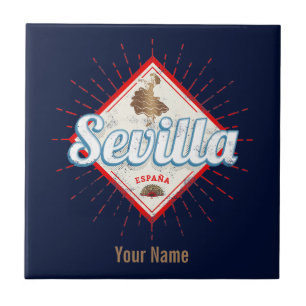 Sevilla Andalusien Spanien Retro Flamenco Vintage Fliese