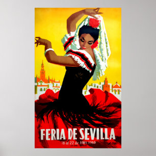 Sevilla Festival, Spanische Tänzerin, Frau, Tradit Poster