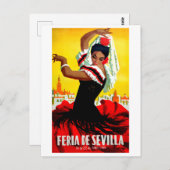 Sevilla Festival, Spanische Tänzerin, Frau, Tradit Postkarte (Vorne/Hinten)