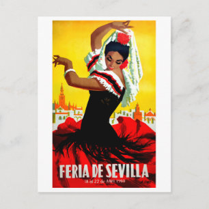 Sevilla Festival, Spanische Tänzerin, Frau, Tradit Postkarte