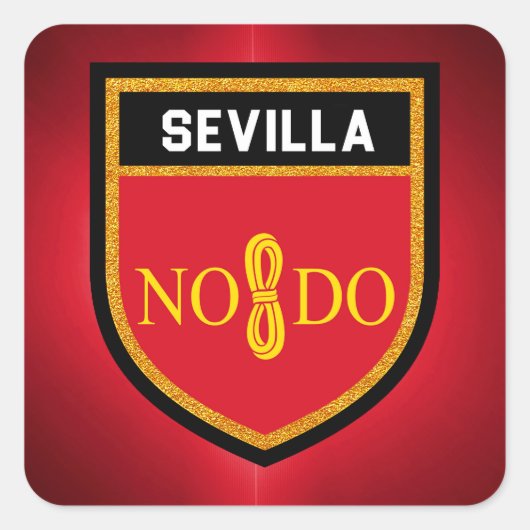 Sevilla Flag Quadratischer Aufkleber (Vorderseite)