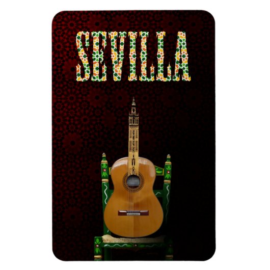 SEVILLA. Flämische Gitarre mit Giralda von Magnet (Vertikal)