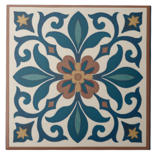Sevilla-Garten – Andalusische Blumenfliesen-Kunst Fliese