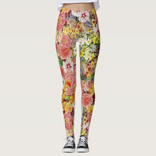 Sevilla mit Blumen Leggings (Vorderseite)