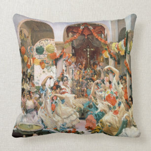 Sevilla (Öl auf Leinwand) Kissen
