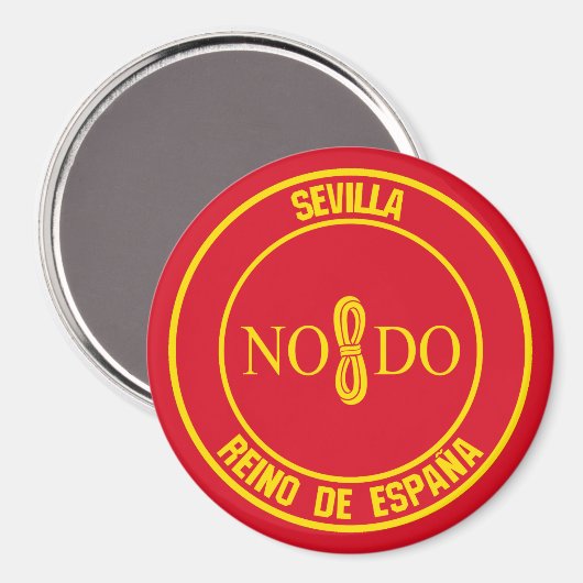 Sevilla Round Emblem Magnet (Vorderseite/Rückseite)