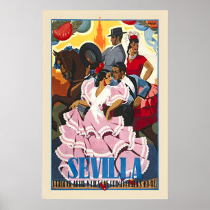 Sevilla Sevilla Spanien Espania Iberien Vintage Poster