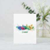Sevilla Skyline in Aquarellfarbe Postkarte (Stehend Vorderseite)
