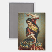 Sevilla Spain Flamenco Dancer Magnet (Vorderseite/Rückseite)
