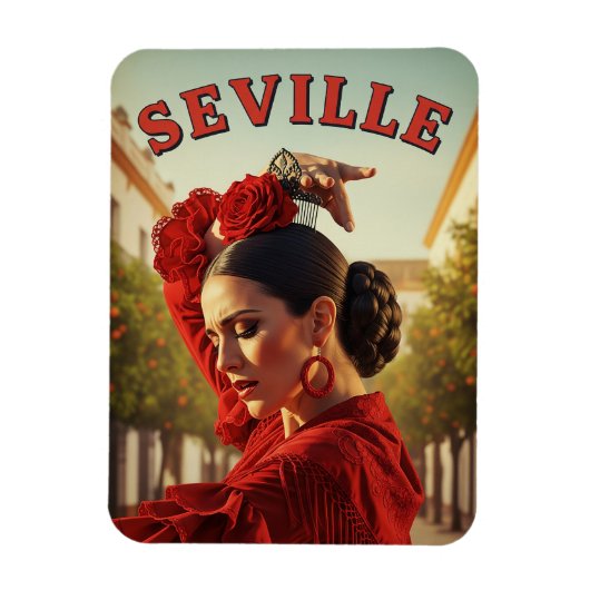 Sevilla Spain Flamenco Dancer Magnet (Vertikal)