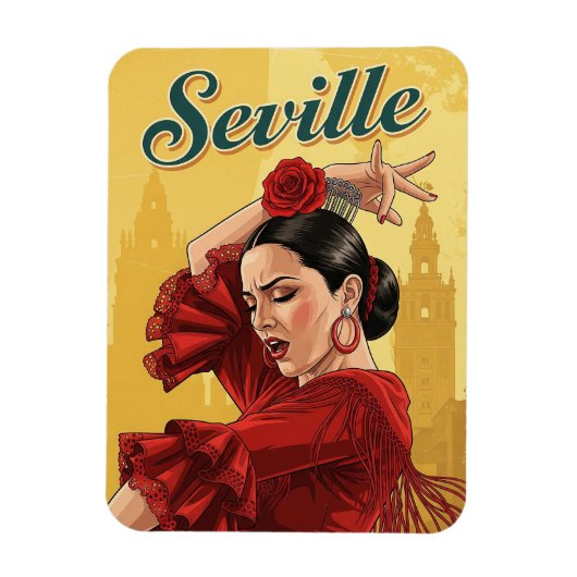 Sevilla Spain Flamenco Dancer Magnet (Vertikal)