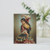 Sevilla Spain Flamenco Dancer Postkarte (Stehend Vorderseite)